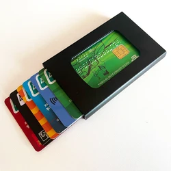 Credential Holder Smart Aluminium Credit Card Holder With Elasticity Pouch Male RFID Minimalist Wallet Bank Card Case