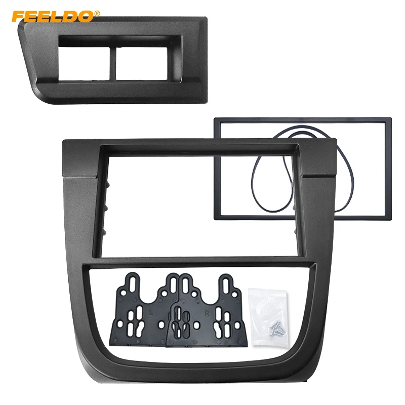 FEELDO Car 2DIN Radio Fascia Frame For VOLKSWAGEN Gol G5/Voyage/Saveiro Stereo Dash Panel Plate Frame Installation Mount Kit