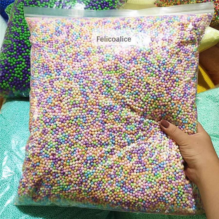 250 g/Beutel Macarons 2–3,5 mm 4–6 mm Pastell-Mini-Schaumperlen, bunte Styropor-Styropor-Füllkugeln, Basteln, DIY – Detail 1