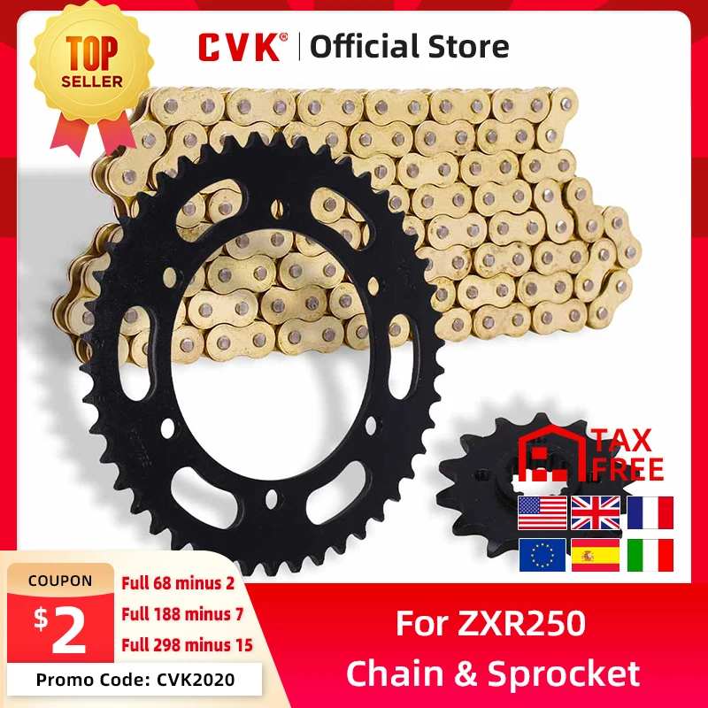 CVK A Set Front And Rear Chain Sprocket Gear Disc Wheel Kit For Kawasaki ZXR250 ZXR 250 Motorcycle Accessories