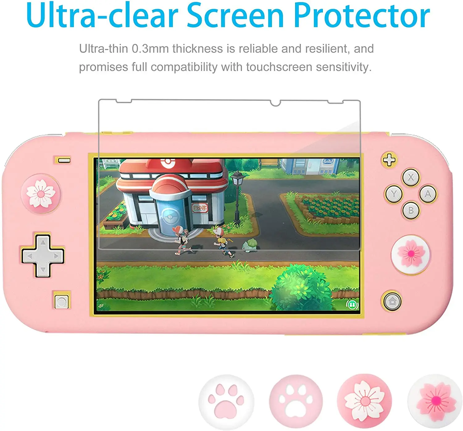 Pink Travel Case Accessories For Nintendo Switch Lite Cute Sakura Poch Carrying Bag With Strap Stand Temper Film Glass Protector