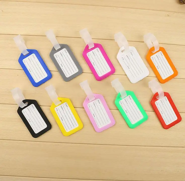 800Pcs Travel Luggage Plastic Tag Holder Name Address ID Suitcase Bag Labels Strap Travel Luggage Label  SN4060