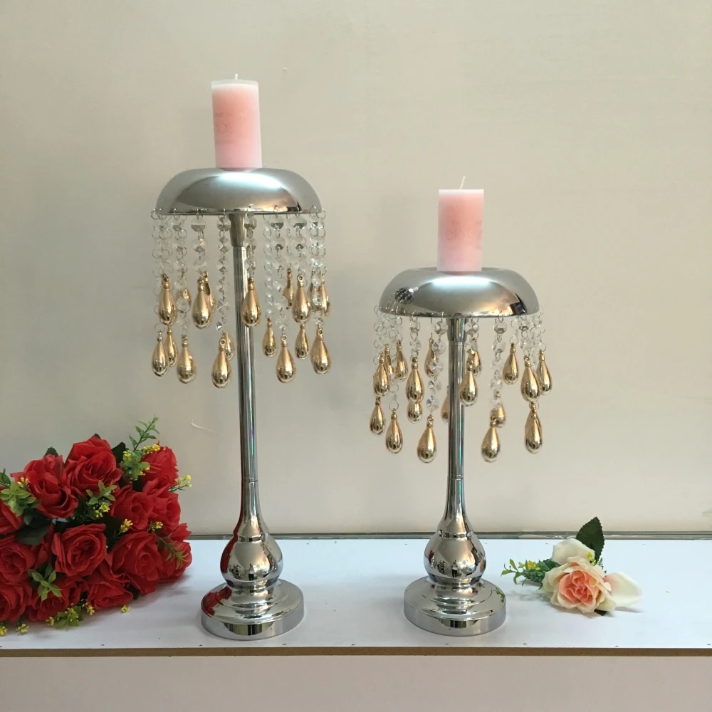 New style wedding decoration centerpieces crystal candelabra gold/sliver  candle holder for wedding table centrepiece senyu0745