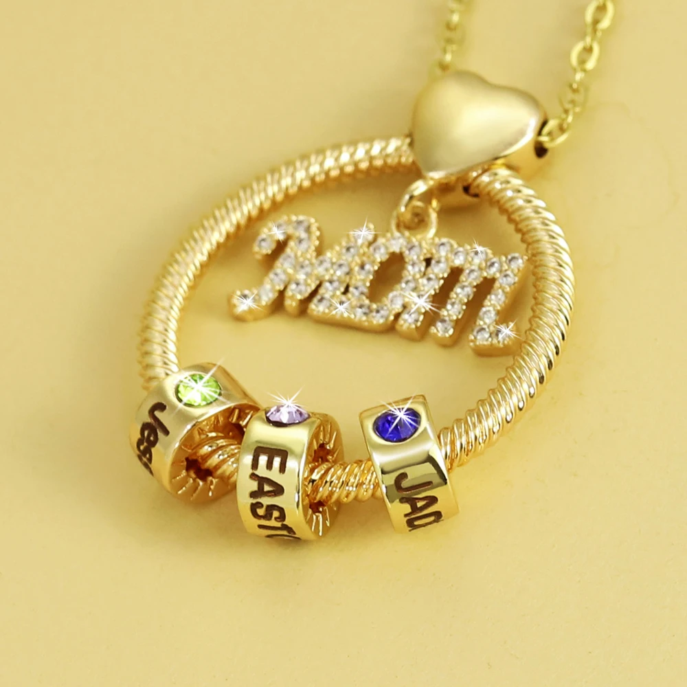 Personalisierte Familiennamen-Halskette für Maman Mamma Mama Mom Nanny GiGi Frauen-Halskette, individuelles Geschenk zum Muttertag – Detail 16
