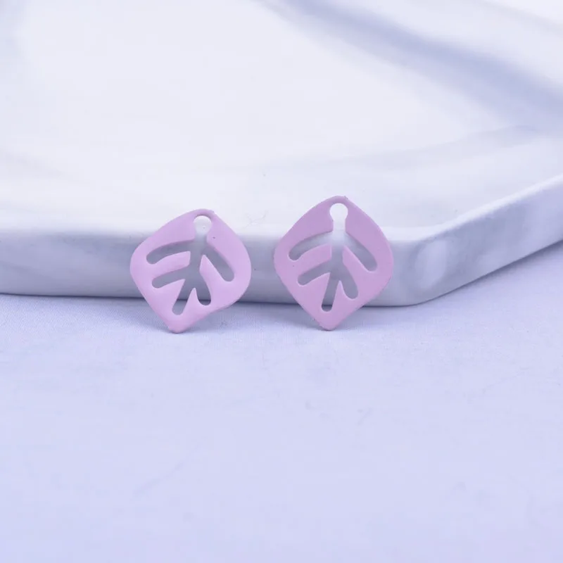 100 Stück AC11419 10,5*12,5mm Frühlingsfarbene Kleine Blatt-Anhänger DIY Schmuck Ohrring Anhänger – Detail 6
