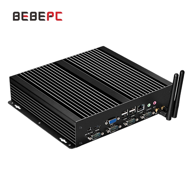 BEBEPC Przemysłowy Mini PC z Intel Core i5-3317U, obsługa Windows XP, Ubuntu Linux, 4xRS232, 8xUSB2.0, komputer z obsługą Windows 10