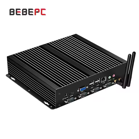 BEBEPC Industrial Fanless Mini Computer 4 COM Intel Core i5-3317U Windows XP/10 Mini PC 4*RS232 WiFi 8*USB Ubuntu Linux PC