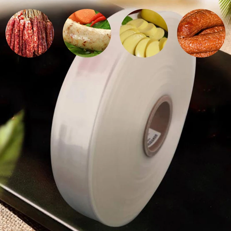 Casquillos de grado alimenticio para salchicha, carcasa para fabricación de perritos calientes, Salami, 60mm x 2m