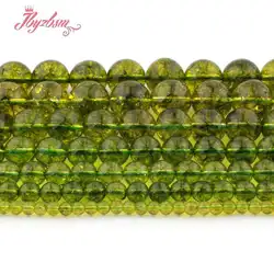 Natural Peridot AA Grade Smooth Round Green 6/8/10/12mm Stone Beads For Necklace Bracelets Earrings DIY Jewerly Making 15