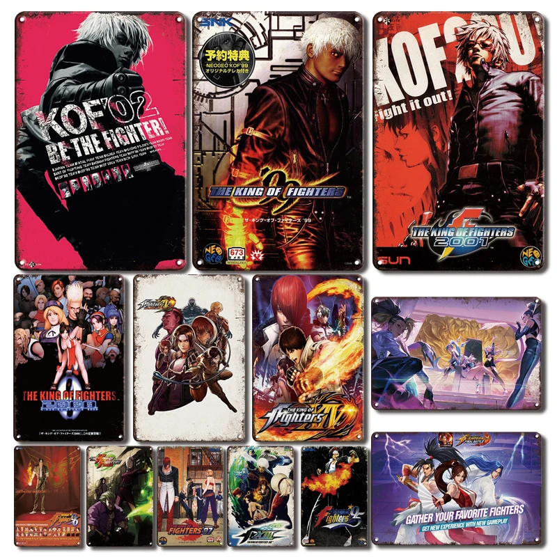 

Vintage King Of Fighters Metal Poster Tin Sign Man Cave Gamer Room Decorative Metal Plate Retro KOF Game Art Wall Painting Signs