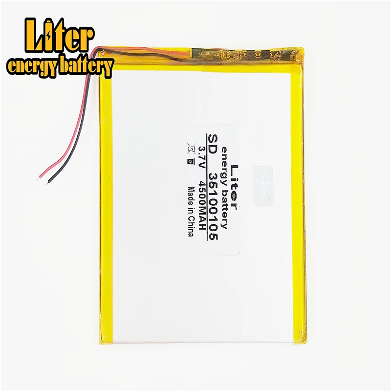 li-po 3.7V,4500mAH 35100105 (polymer lithium ion battery) Li-ion battery for tablet pc Rechargeable battery 7 inch 8 inch 9inch