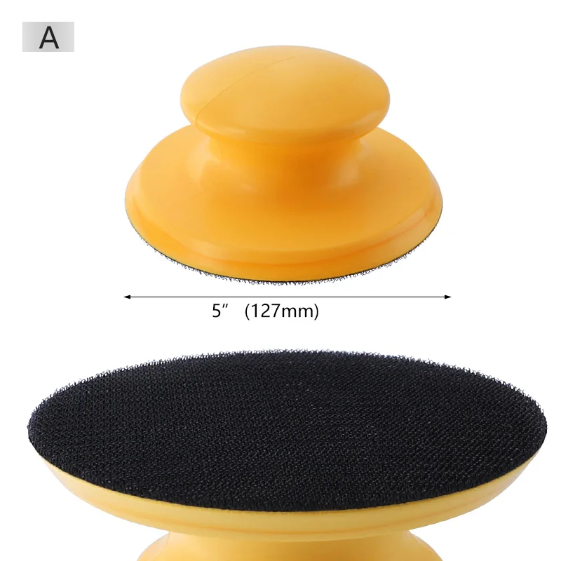5 Inch Sanding Block Rubber Sanding Disc Hook Loop Grinding Block for Manual Polishing Rust Removal