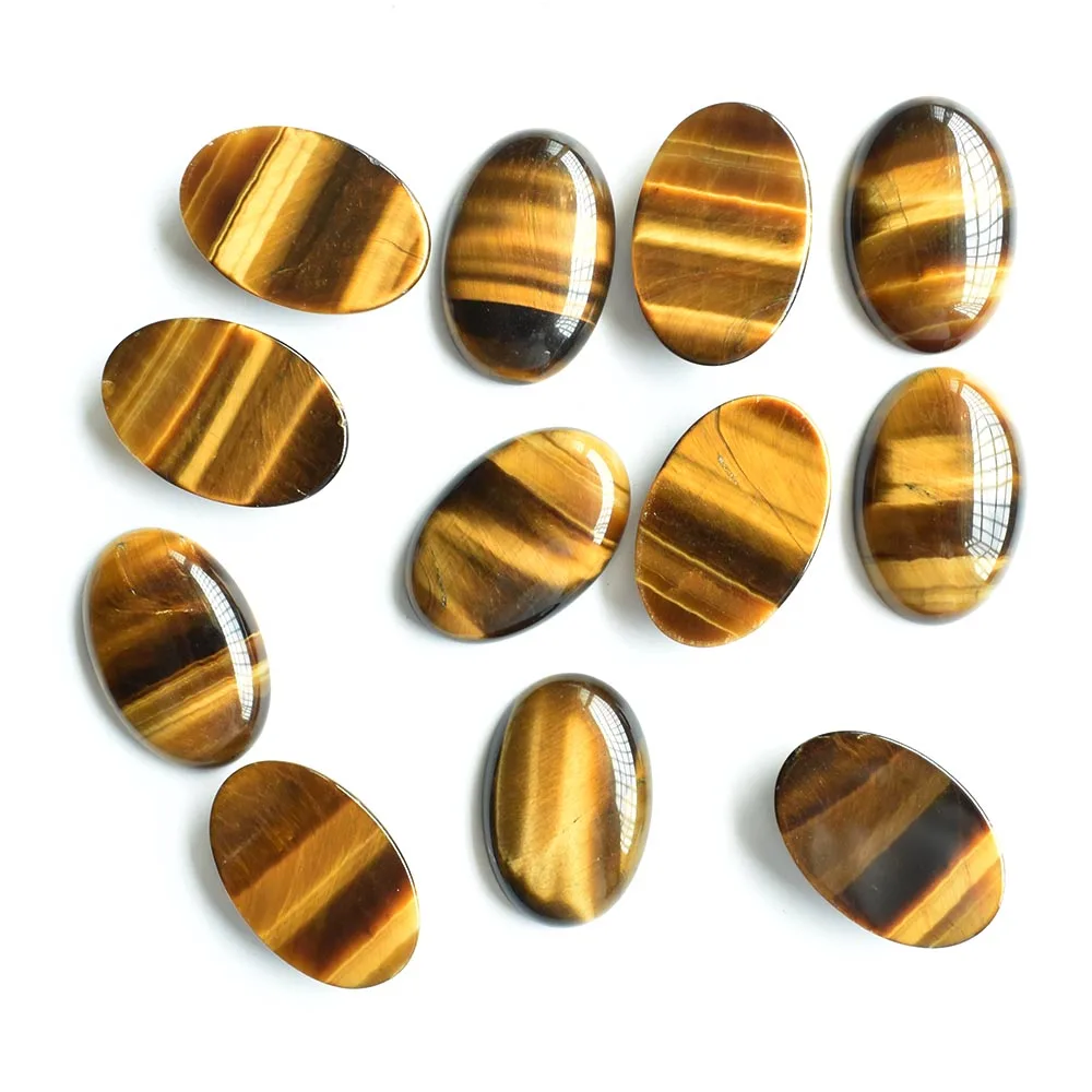 2020 Mode-Bestseller, hochwertige natürliche Tigerauge-Steinperlen, ovale Cabochons, 20x30mm, 12 Stück/Lot, Großhandel, kostenloser Versand – Detail 3