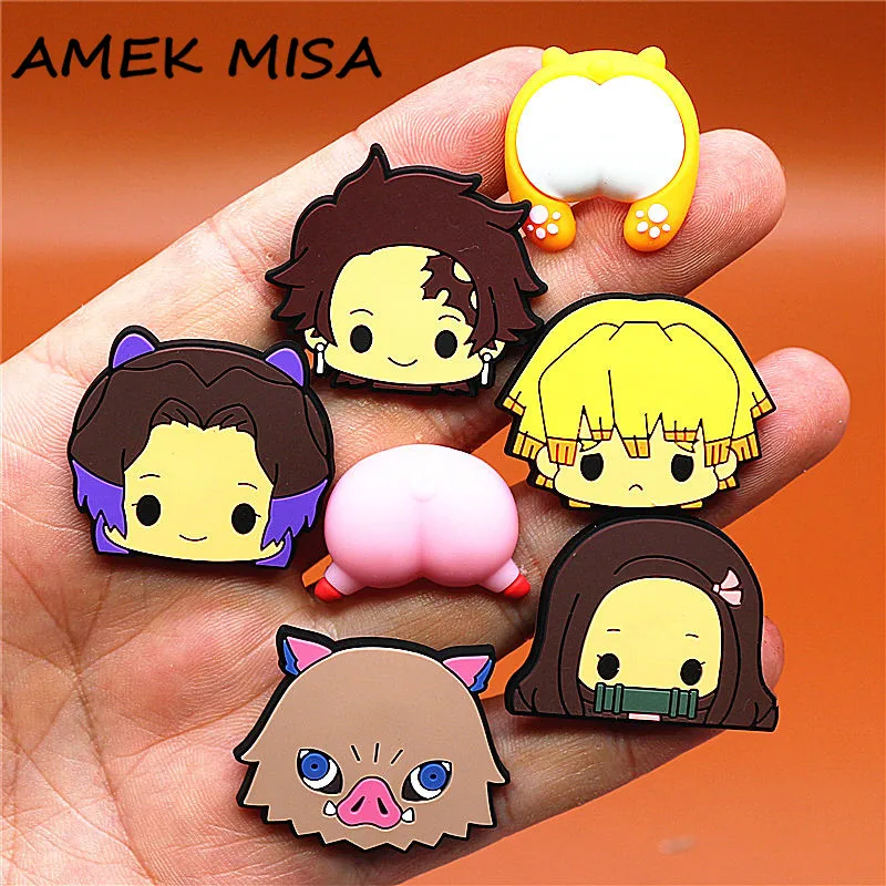 1pcs Japanese Cartoon Shoe Charms Comics Pig Dog Butt Zenyi PVC Shoe Accessories Decoration Fit Party Kids Gifts U294