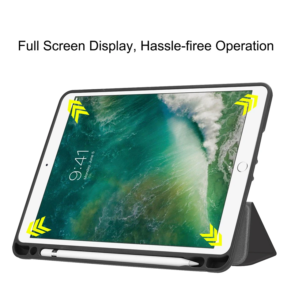 Imagem -05 - Tabuleta de Mtt para Ipad 9.7 ar com Suporte a Lápis 2023 2023 Flip Suporte Capa Inteligente Funda A1822 A1823 A1893 A1954 Case da