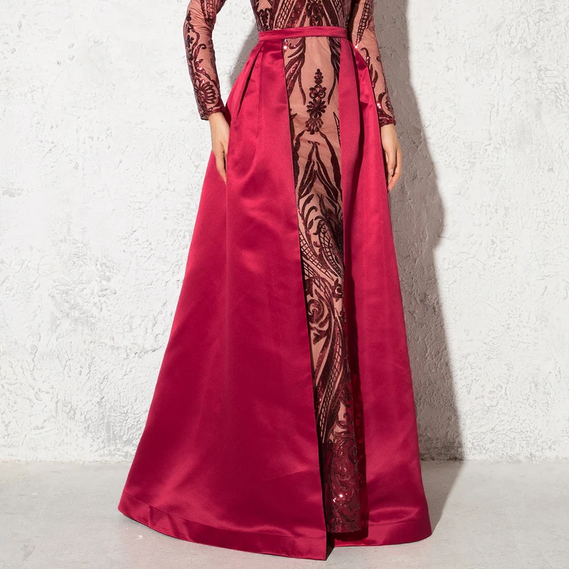 

Burgundy Green Skirt Ball Gown