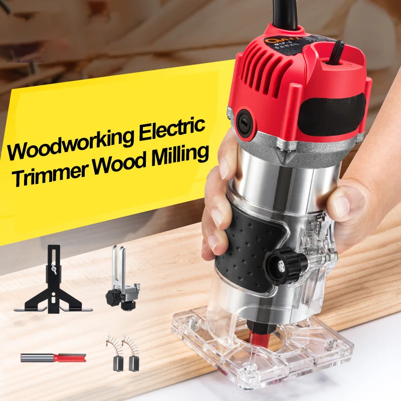 

1000W 35000rpm Woodworking Electric Trimmer Wood Milling Engraving Slotting Trimming Machine Hand Carving Machine Wood Router