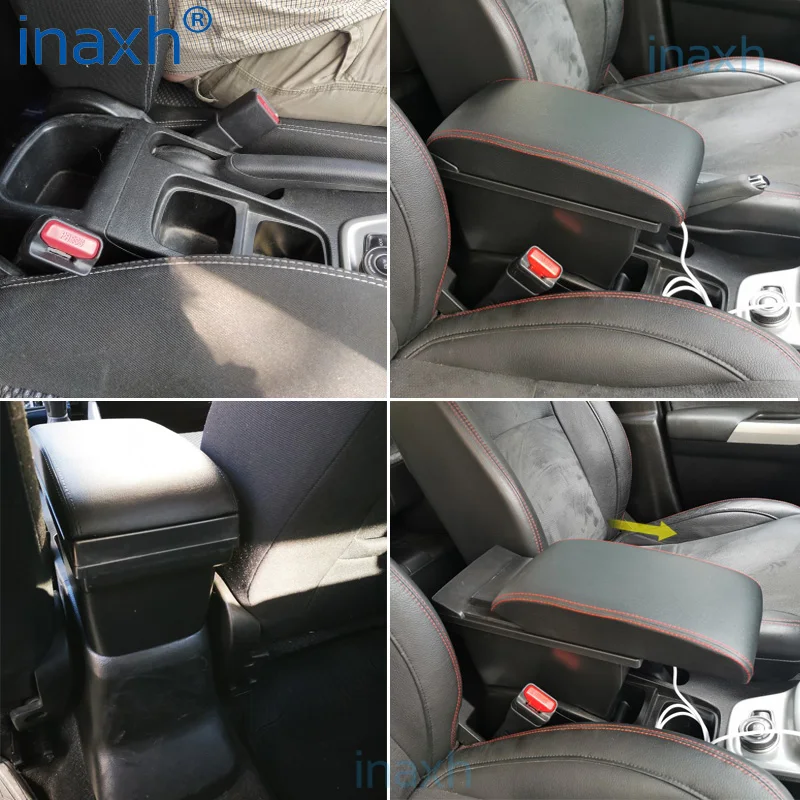 For Suzuki Vitara Armrest box central storage box car accessories Car Armrests USB LED light Easy to install