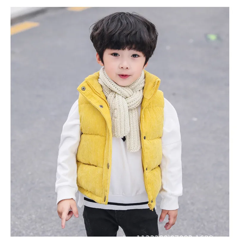 Kids Girls Warm Vest 2022 Winter Boys Toddler Corduroy Thicken Waistcoat Kids Baby Outerwear Vest Children Teens Cotton Jackets