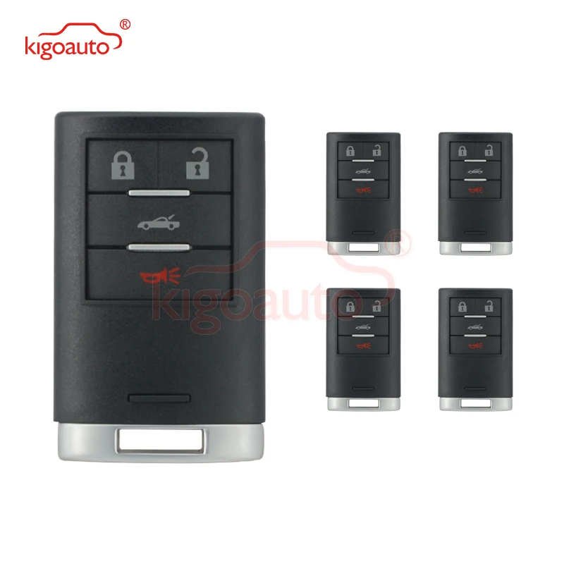 

Kigoauto 5pcs 25926479 Smart key case 4 button for Chevrolet Corvette 2008 2009 2010 2011 2012 2013 M3N5WY7777A