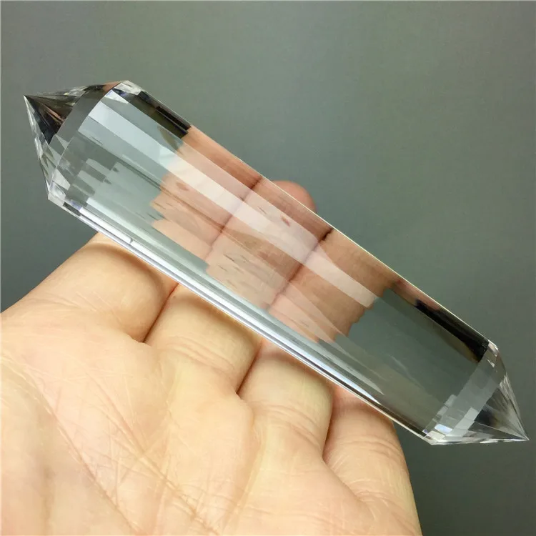 6-7cm 24Sided Natural Clear Double Terminated Vogel Inspired Crystal Wand 1pcs