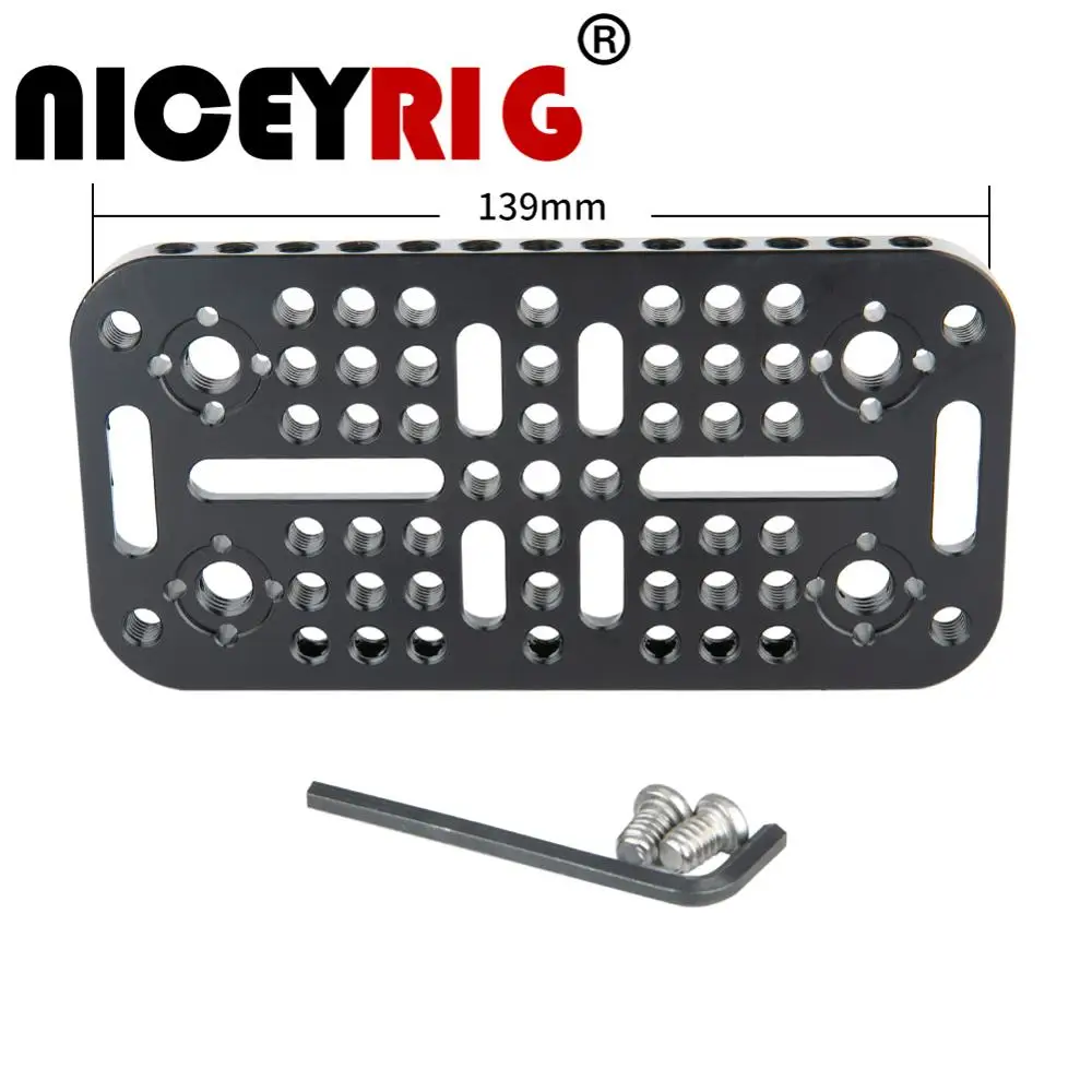 

NICEYRIG Camera Cheese Mounting Plate for URSA Mini Camera Rail blocks Dovetails Cages Attachment 1/4"-20 thread 3/8"-16 thread