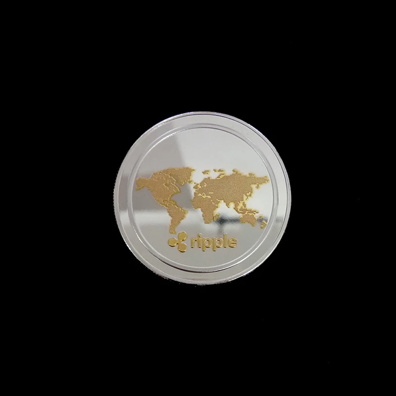 1 Piece Gold Plated Ripple Coin XRP CRYPTO Commemorative Ripple XRP Collector\'s Coin New Gold Silver Plated Iron Art Collection