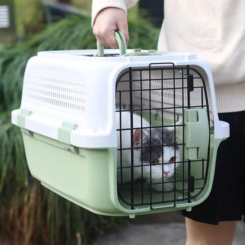 Pet airways box pet cage portable travel check box small dogs in-car air box