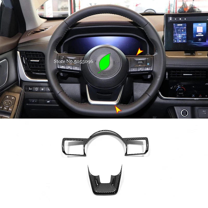 

For Nissan Rogue X-Trail T33 2021 2022 Accessories ABS Carbon fiber Car Steering Wheel Switch Button Cover Trim Interior Styling