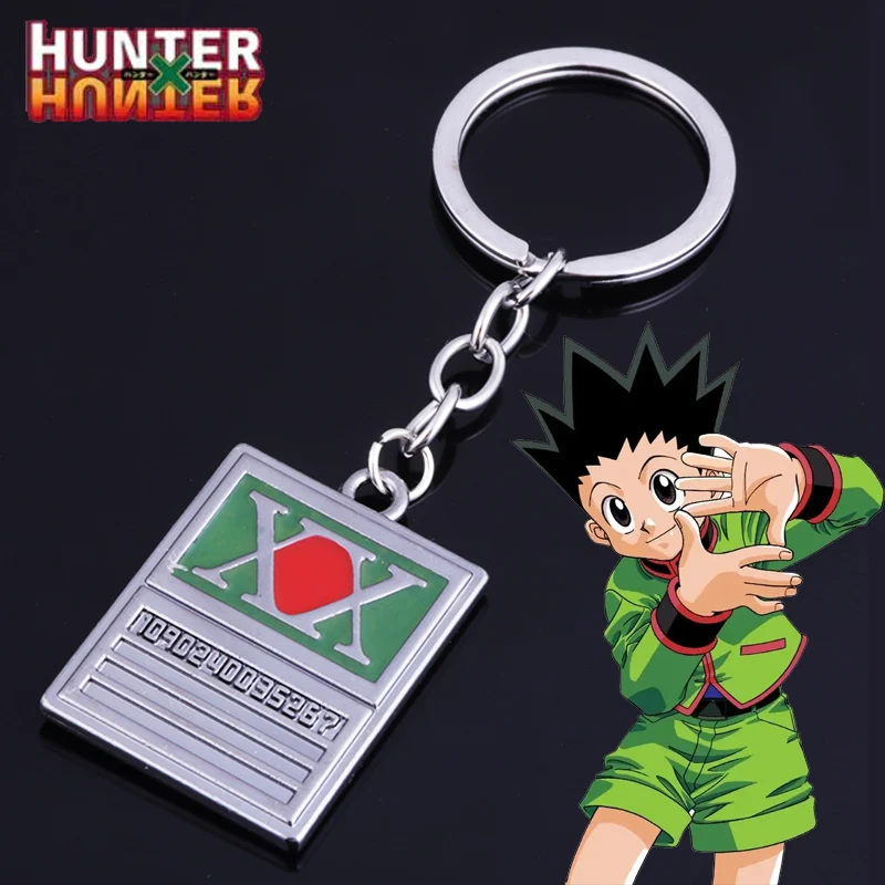 Anime Hunter x Hunter Keychain GON FREECSS License Metal Card Tag Keyring Choker Chaveiro For Cartoon Fans Jewelry Accessories