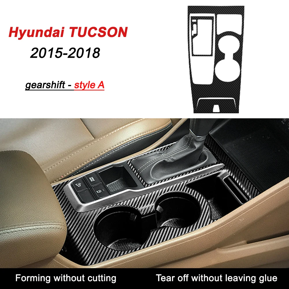 Car-Styling 3D/5D Carbon Fiber Car Interior Center Console Color Sticker Decals For Hyundai Tucson 2016-2020 Accessories