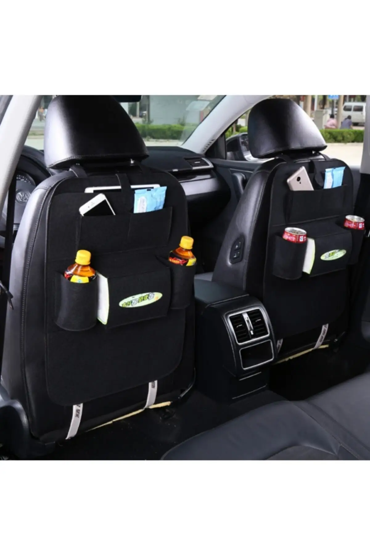 Car Seat Back Black Felt Organizer Bag Luggage Organizer Car Interior Goods Düzenleyici Toplayıcı