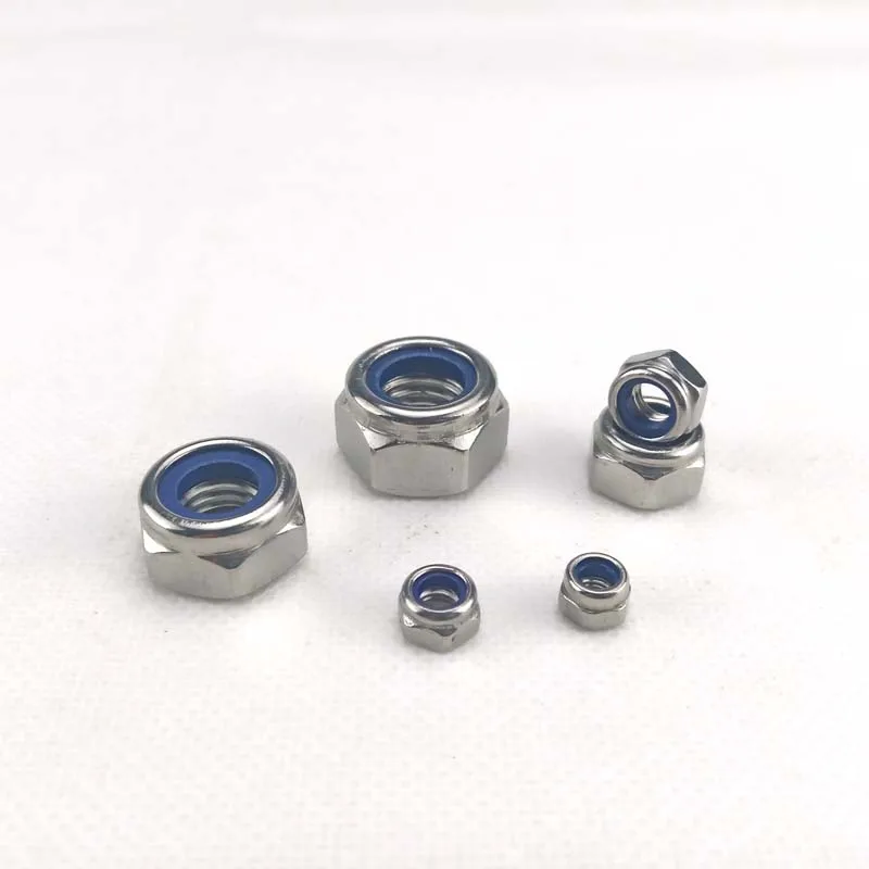 【M3】DIN985 304 Stainless Steel Nylon Self-locking Hex Nuts Locknut Slip Lock Nut