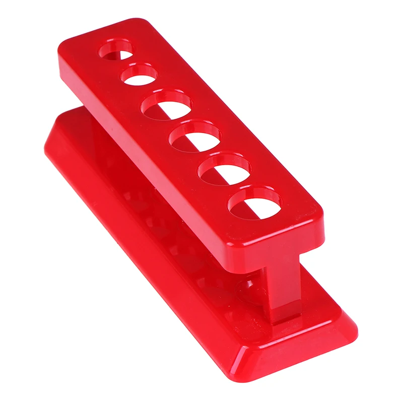 Red Plastic 6 Holes Test Tube Rack Holder Support Burette Stand Laboratory Test tube Stand Shelf Lab School Supplies