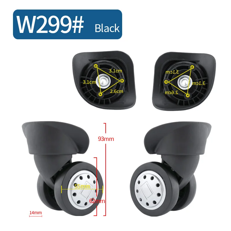 Universal Wheel Luggage Suitcase Wheel Replacement Accessories  Wear Resistant Repair Silent Shock-absorbing Wheels Accessories