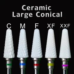 RolinStar Conical ceramic Milling Cutter For Manicure nail drill bits Pedicure Milling Cutter