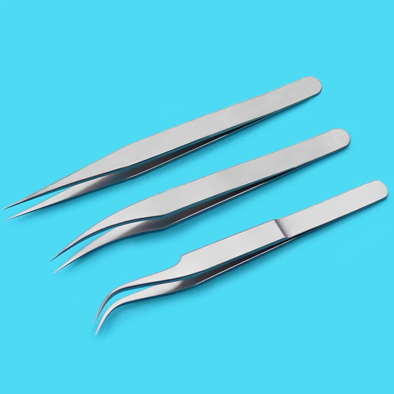 Lash implantation grafting tweezers bloom high precision assist tool dolphin tweezers straight ciliary beauty