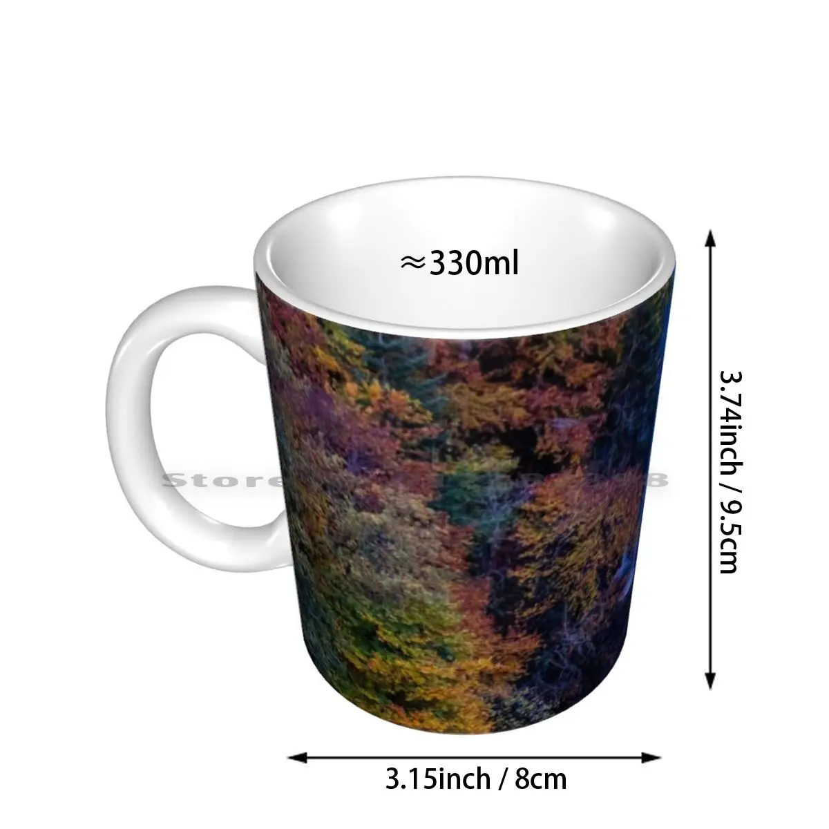 Perthshire : Acharn Falls Ceramic Mugs Coffee Cups Milk Tea Mug Acharn Falls Waterfall Perthshire River Autumn Scotland Square