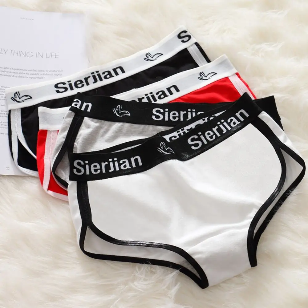 Sexy Women Cotton Boxers Underwear Seamless Panties Letter Sport Briefs Low Waist Female Comfort Underpant Lady Lingerie