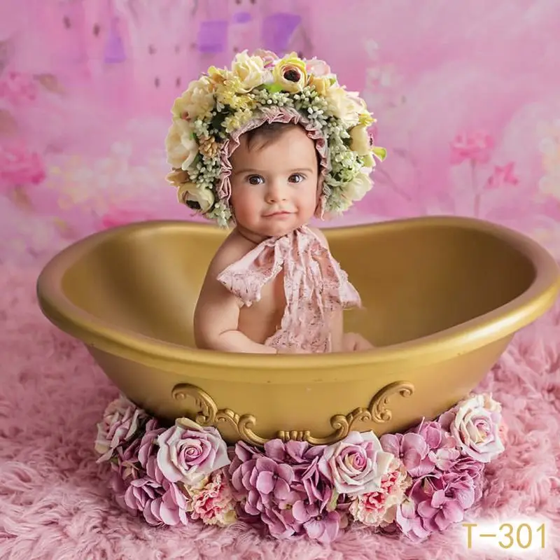 LazyChild 2023 New Romantic Wreath Cute Flowers Florals Hat neonato fotografia puntelli cappello colorato fatto a mano con cofano