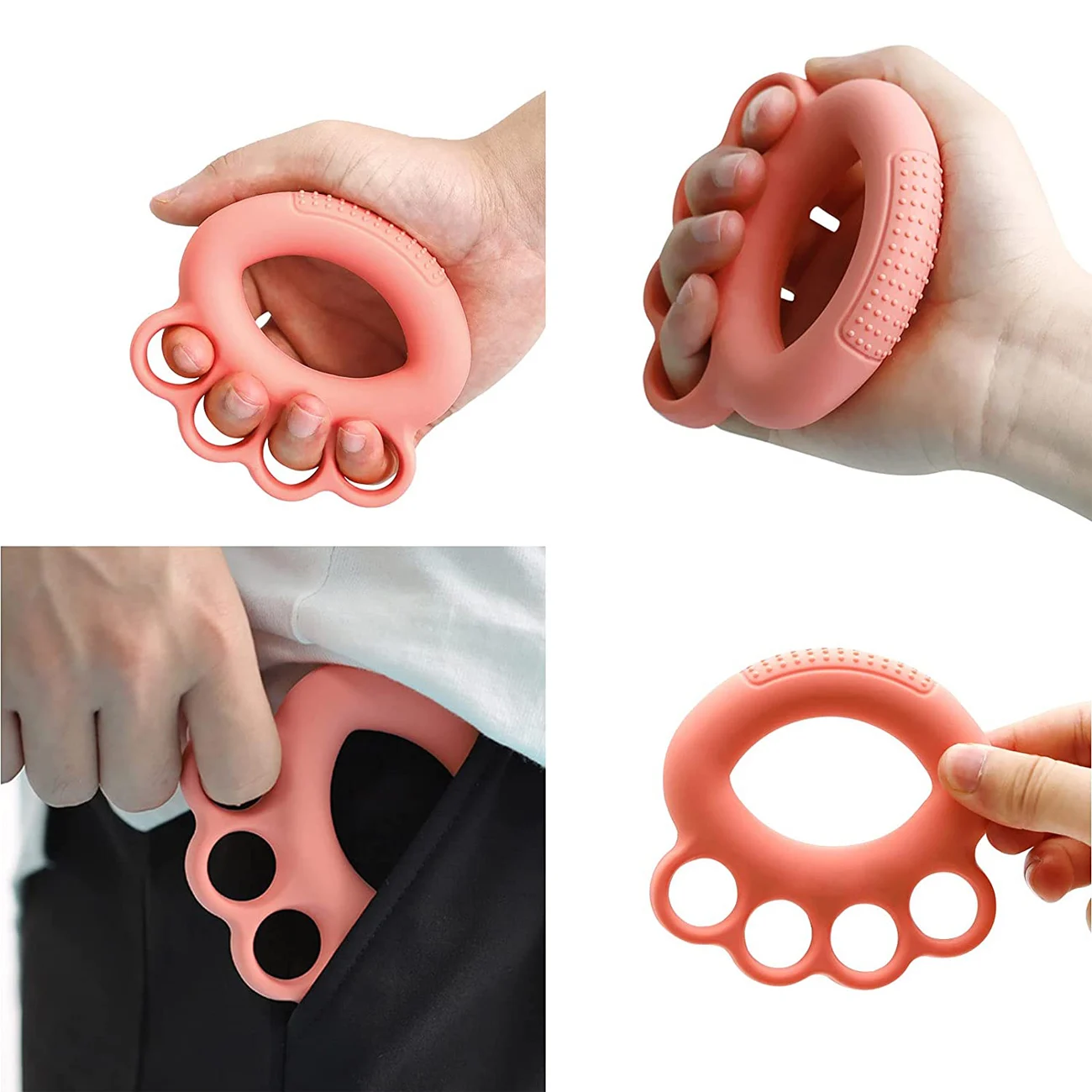 Silicone Hand Strengthener Gripper Training Expander Ring Finger Fitness Exercise Equipment