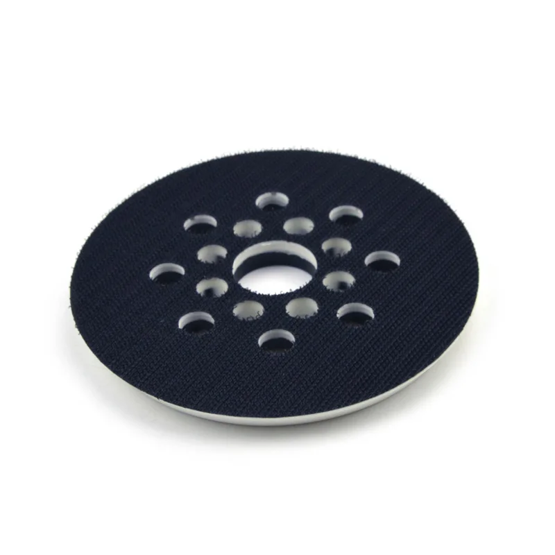 Almohadilla de respaldo para lijadora eléctrica, almohadillas de lijado de Aro y bucle de 5 pulgadas, 125mm, 8/17 agujeros, sin polvo, soporte de