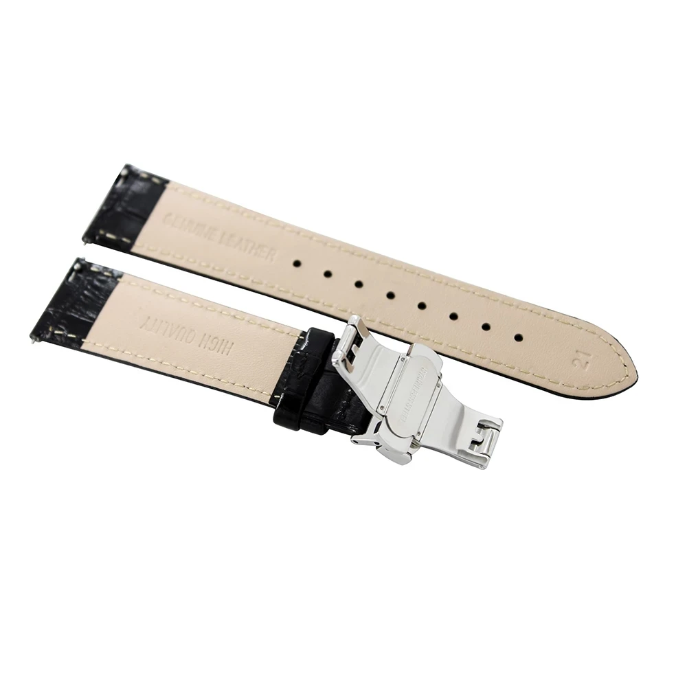 LOBINNI Cinturino per orologio in pelle marrone nero Pulsante Chiusura nascosta Fibbia a farfalla Larghezza 22mm 21mm 20mm con rimozione cinturino orologio
