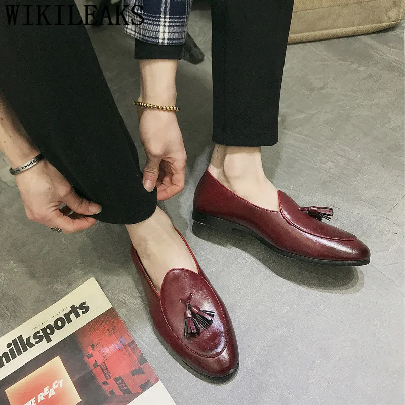 Italian Brand Men Shoes Formal Loafers Men Dress Shoes Oxford Sepatu Slip On Pria Wedding Men Shoes Elegant Chaussure Homme Bona