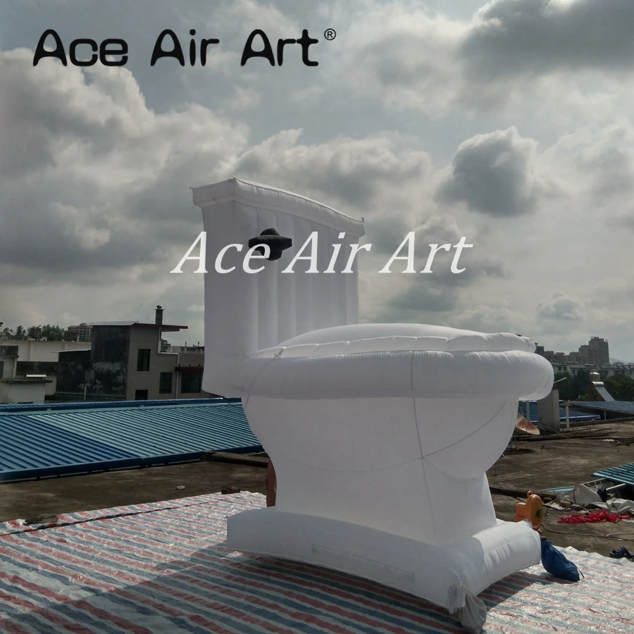 

Free Shipping White Inflatable Portable Toilet Model With Air Blower For Trade Show/Advertising Made By Ace Air Art