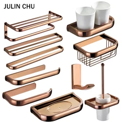 Rose Gold Bathroom Accessories Set Antique Ceramic Toilet Brush Holders Brass Wall Mounted Towel Paper Holder Bathroom Shelf