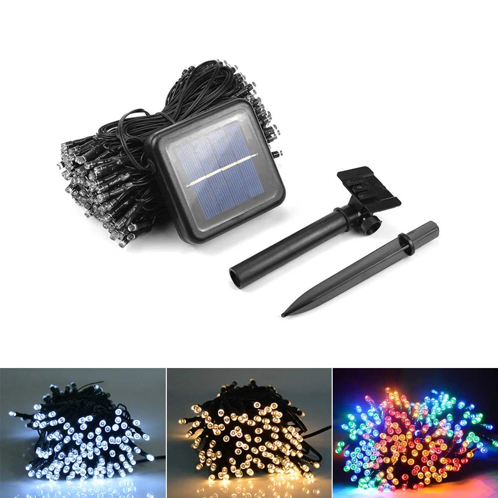 Guirlande lumineuse LED imperméable à panneau solaire, rvb, capteur de nuit pour vacances, jardin, Patio, pelouse, décoration de noël