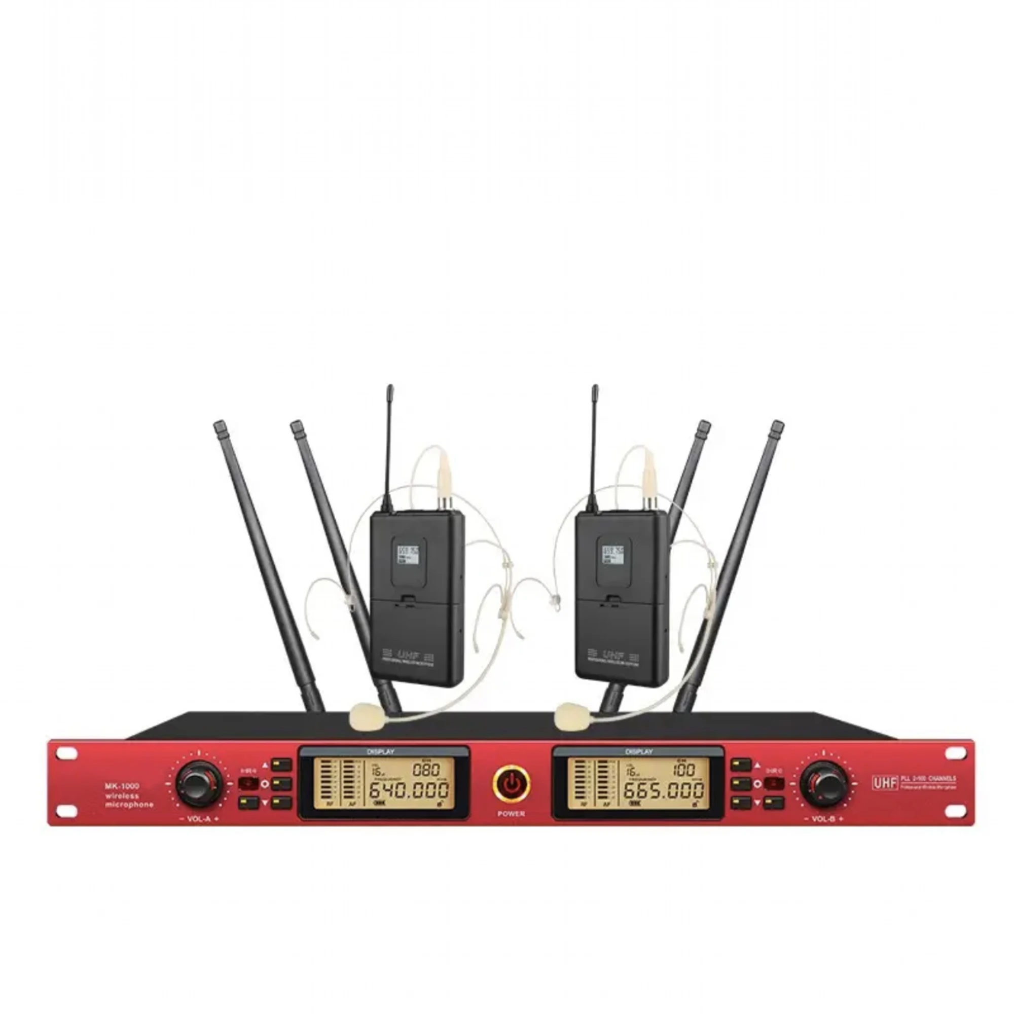 بولكيتسون MK-1000 500-1000 متر الترا لمسافات طويلة التنوع الحقيقي ميكروفون لاسلكي ثنائي القناة استقبال رقمي UHF640 ~ 690MHz