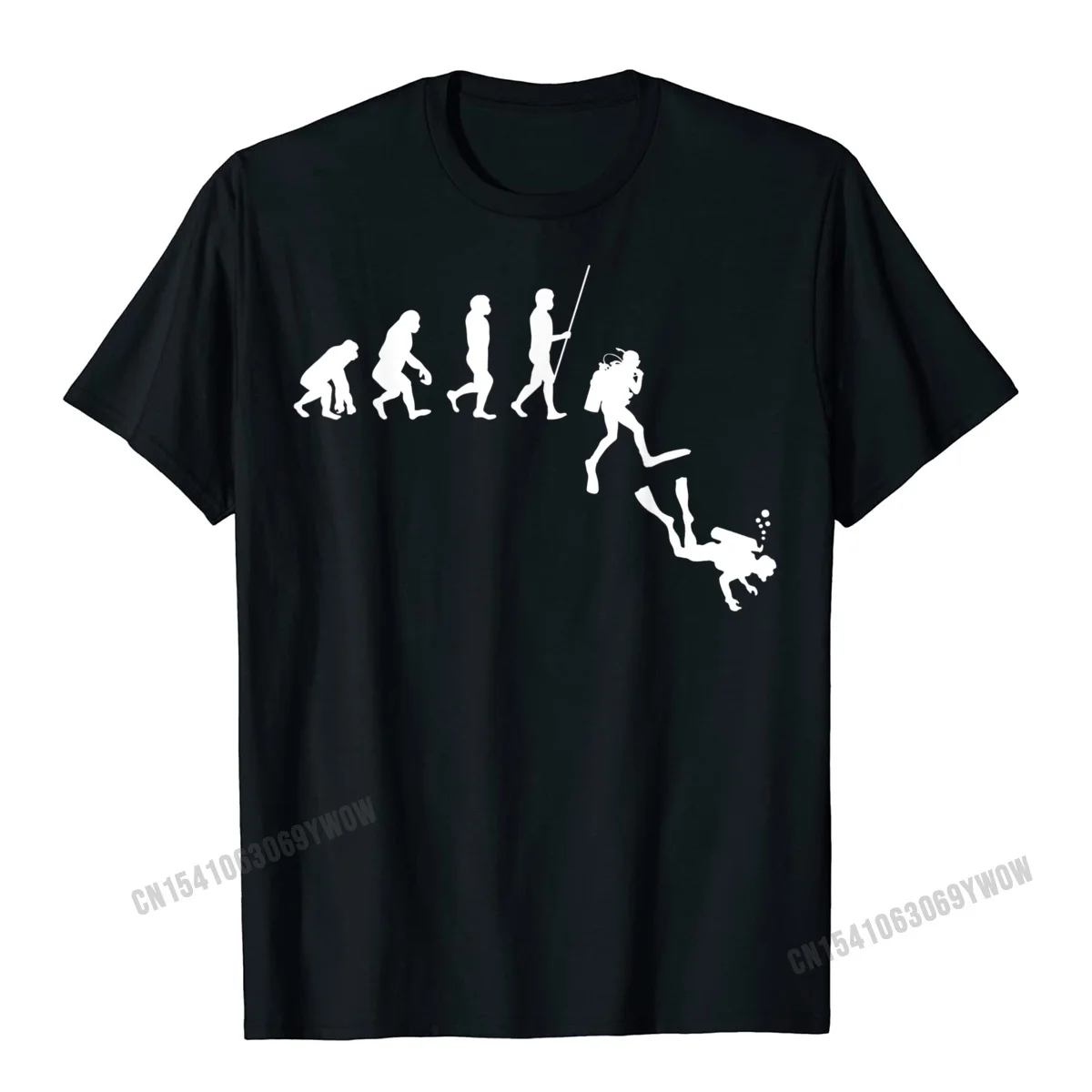 Diving Evolution Evolution Of Man Funny Scuba Dive Ocean T-Shirt Men Rife Fashionable Tees Harajuku Cotton T Shirts Printed On