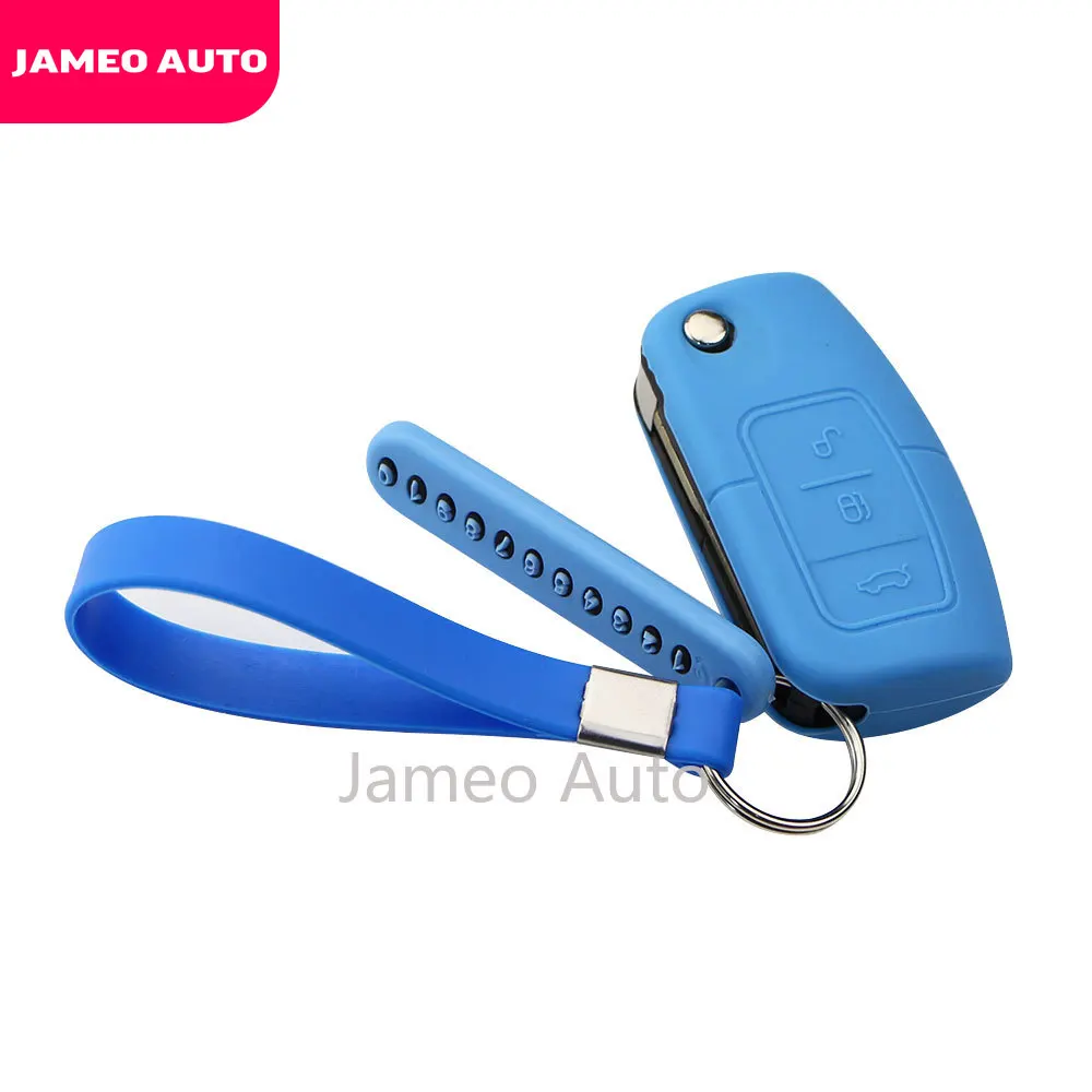 Silicone Key Cover Case with Key Chain Phone Number Plate Card for Ford Fiesta Focus 2 MK2 Ecosport Kuga Escape Accessories